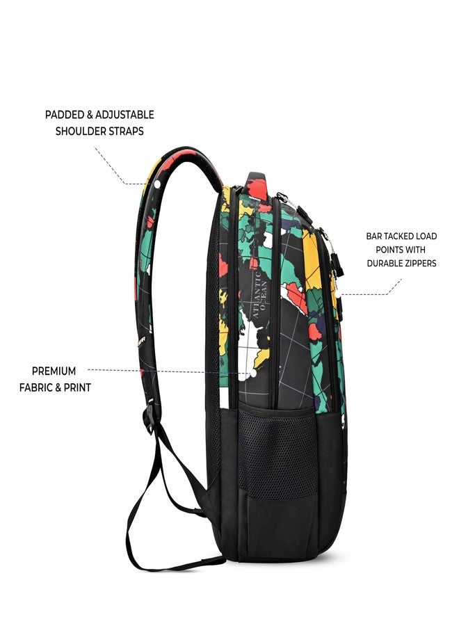 Gear Grid 5 Compartment Backpack 17"/30L Medium Water Resistant School Bag/Casual Backpack/Daypack/Kids Bag for Boys/Girls (Black-Black) - Image 3